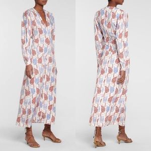 NEW NWT Isabel Marant Bagenia Crepe De Chine Midi Dress In Multicolor